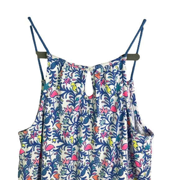 Vineyard Vines Romper Girls Sz L/14 Blue White Tie Waist Twine Spaghetti Straps - Picture 5 of 9